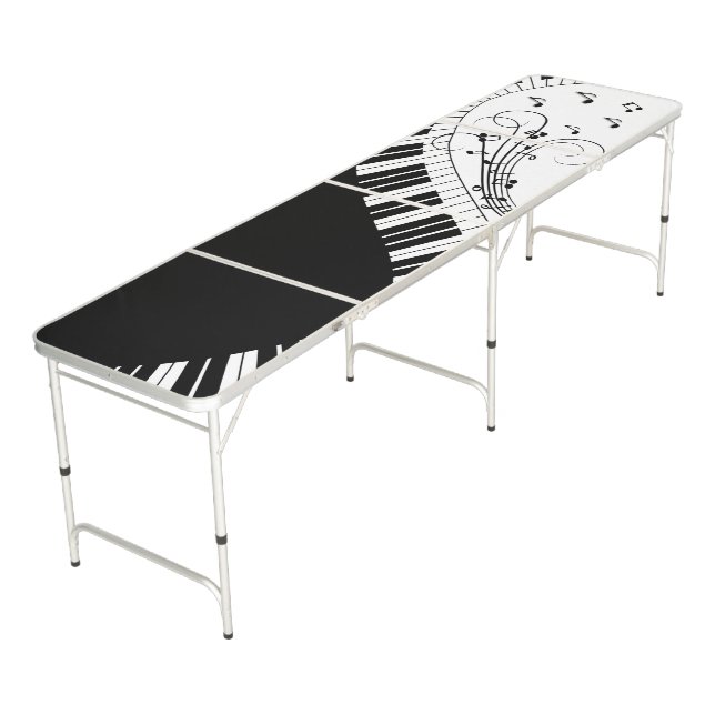 Piano Keyboard Music Design Beer Pong Table (Angled)