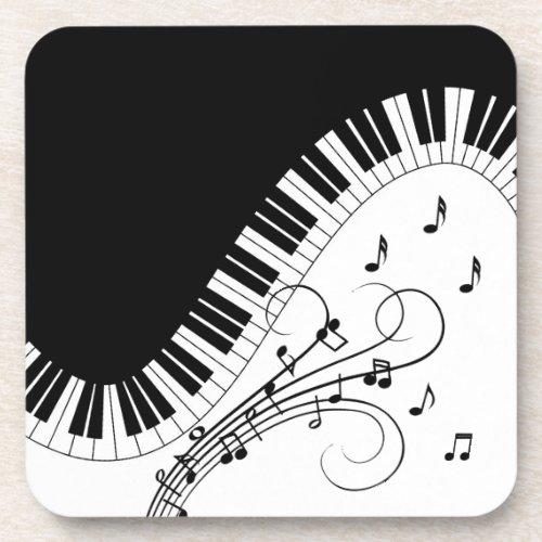 Piano Keyboard Music Design Beverage Coaster