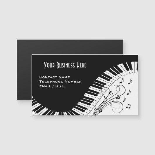 Piano Keyboard Music Design Business Card (Front/Back)