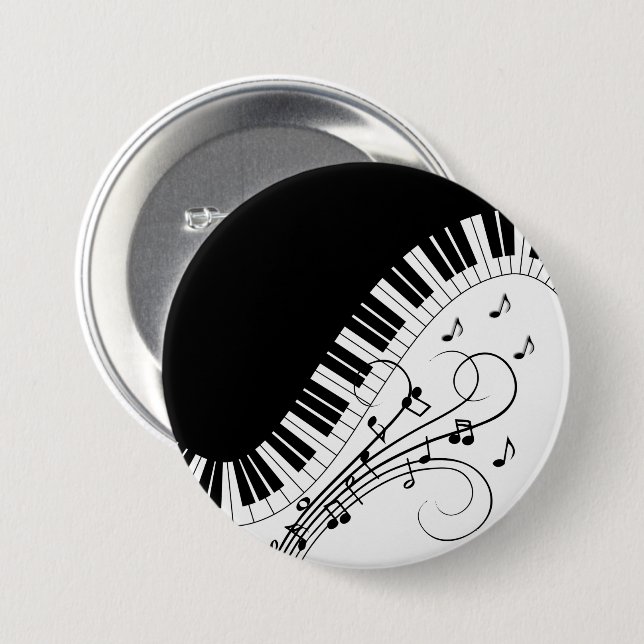 Piano Keyboard Music Design   Button (Front & Back)