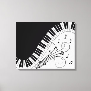 Piano Keyboard Music Design Canvas Print