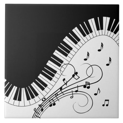 Piano Keyboard Music Design Ceramic Tile