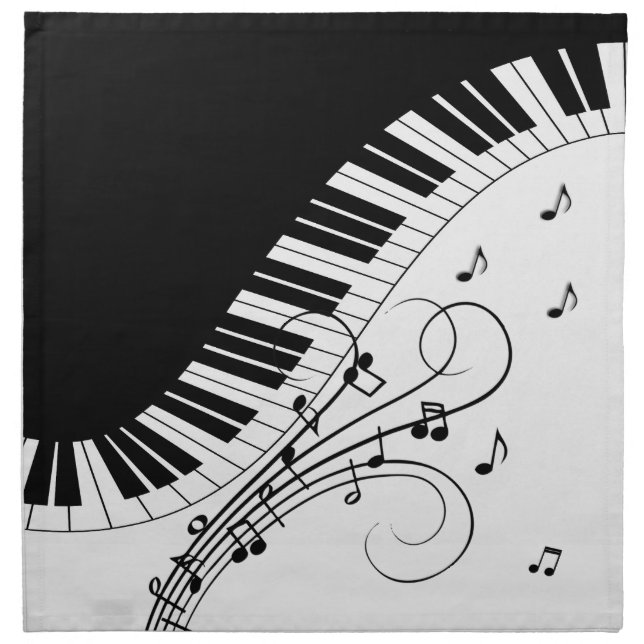 Piano Keyboard Music Design Cloth Napkin (Front)
