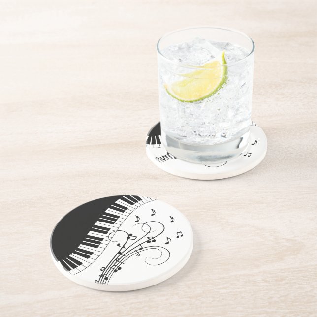 Piano Keyboard Music Design Coaster (Side)