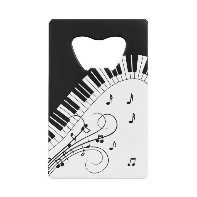 Piano Keyboard Music Design Credit Card Bottle Opener (Front)