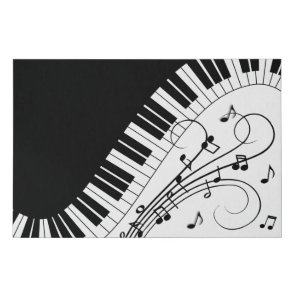 Piano Keyboard Music Design   Faux Canvas Print