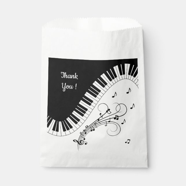 Piano Keyboard Music Design   Favor Bag (Front)