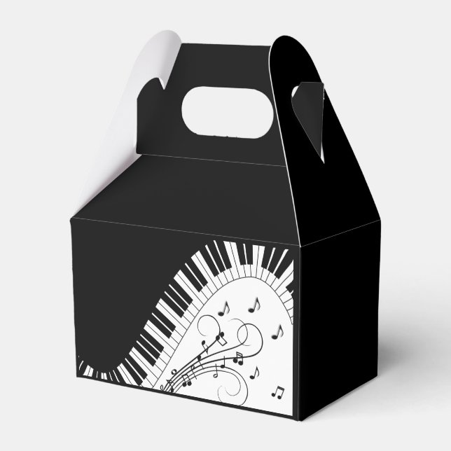 Piano Keyboard Music Design   Favor Boxes (Front Side)
