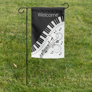 Piano Keyboard Music Design Garden Flag