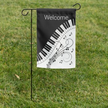 Piano Keyboard Music Design Garden Flag by LwoodMusic at Zazzle