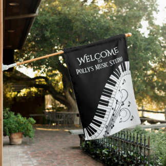 Piano Keyboard Music Design House Flag