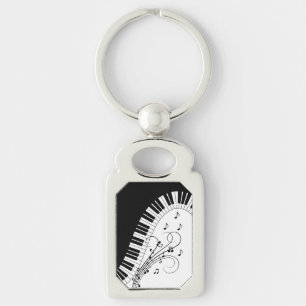 Piano Keyboard Music Design Keychain