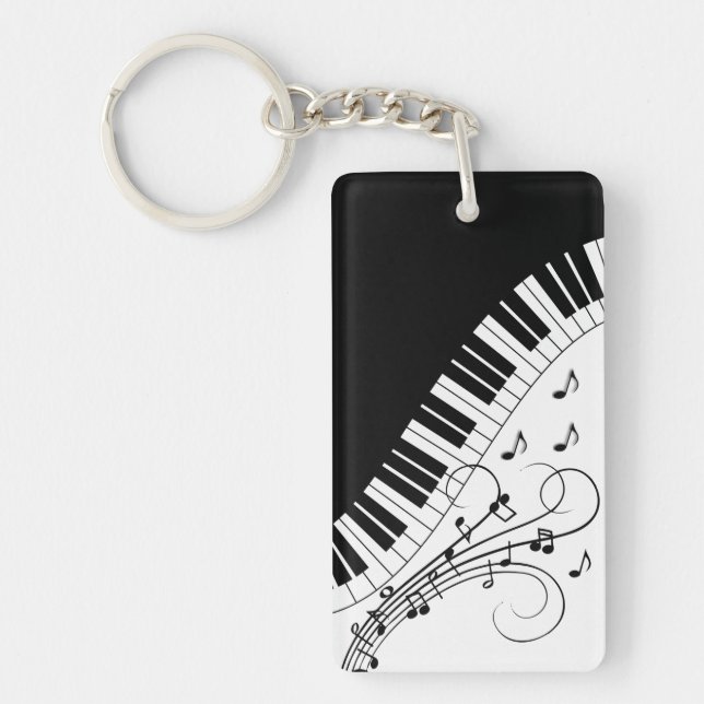 Piano Keyboard Music Design   Keychain (Front)