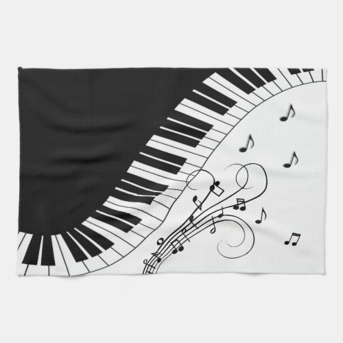 Piano Keyboard Music Design Kitchen Towel