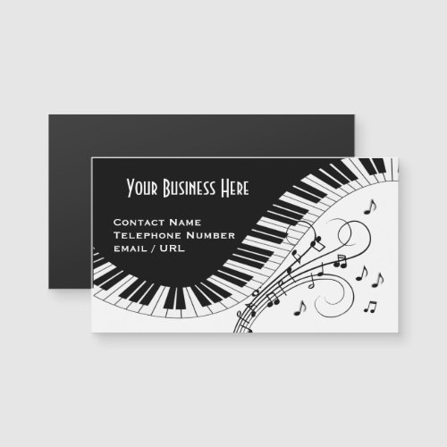 Piano Keyboard Music Design Magnetic Business Card