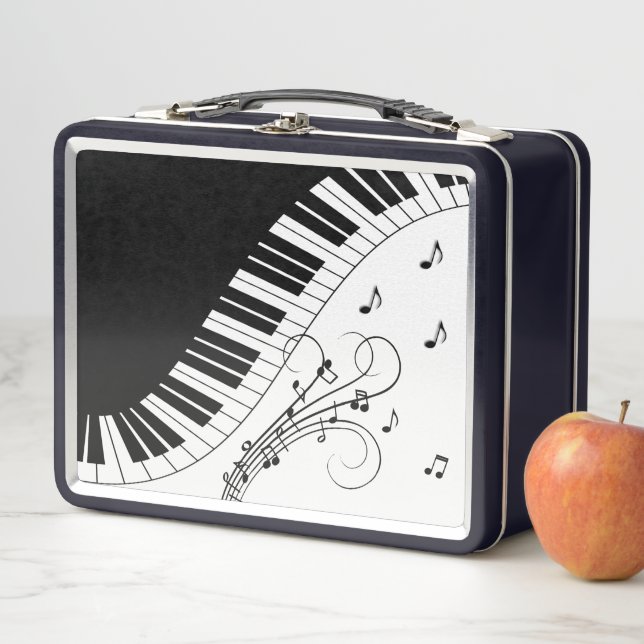 Piano Keyboard Music Design Metal Lunch Box (In Situ)