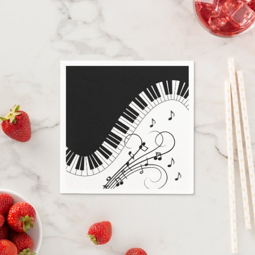 Piano Keyboard Music Design   Napkins