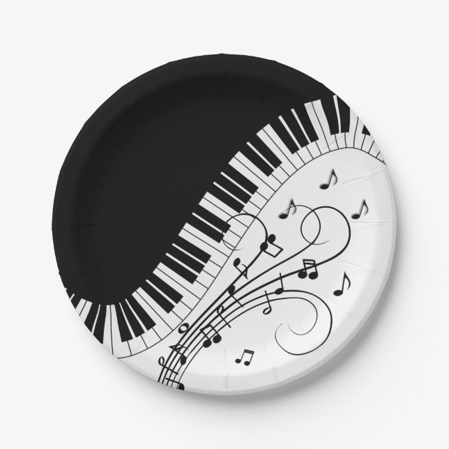 Piano Keyboard Music Design   Paper Plates (Front)