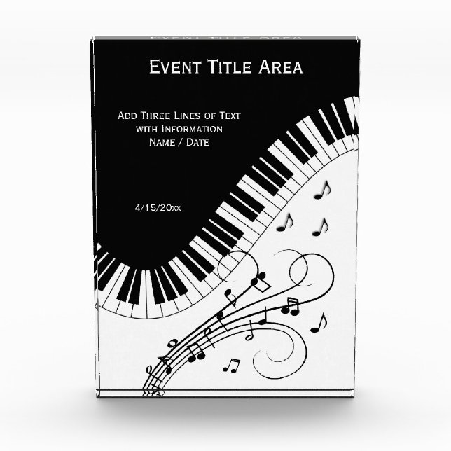 Piano Keyboard Music Design Photo Block (Front)