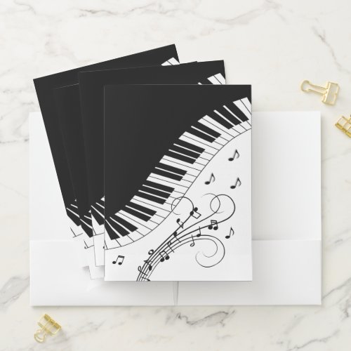 Piano Keyboard Music Design Pocket Folder