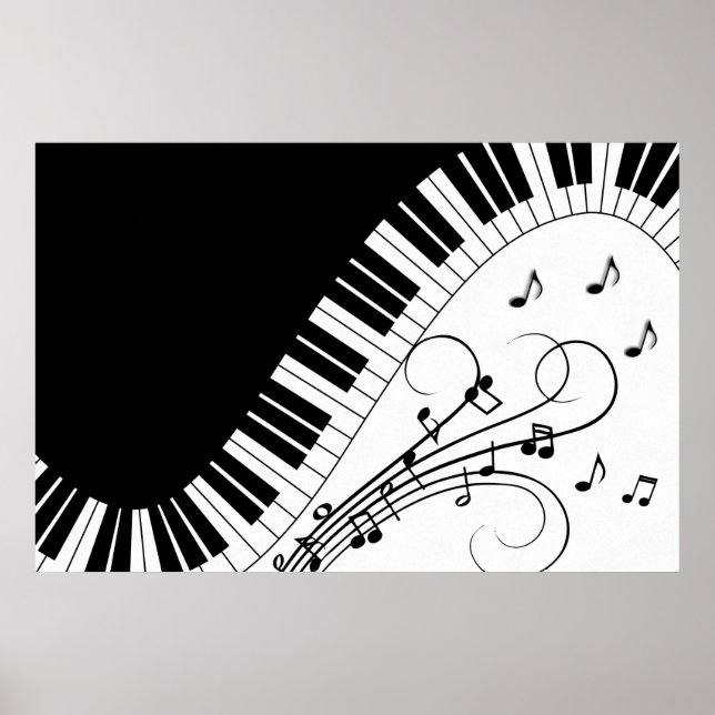 Piano Keyboard Music Design   Poster (Front)