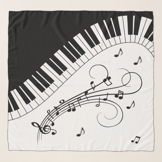 Piano Keyboard Music Design Scarf (Front)