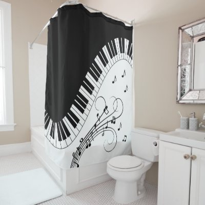 Piano Keyboard Music Design Shower Curtain