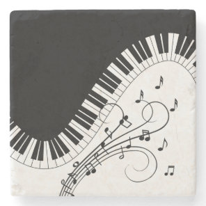Piano Keyboard Music Design Stone Coaster