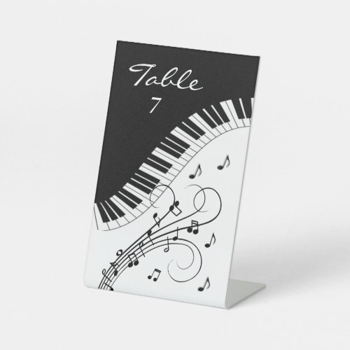 Piano Keyboard Music Design Table Number Pedestal Sign