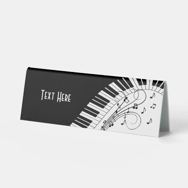 Piano Keyboard Music Design Table Tent (Front)