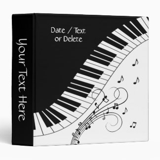 Piano Keyboard Music Design Two Text Areas 3 Ring Binder