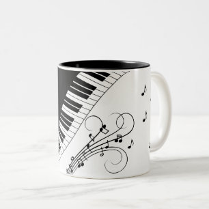 Piano Keyboard Music Design Two-Tone Coffee Mug