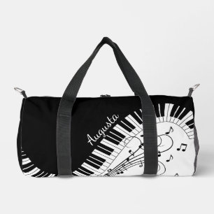 Piano Keyboard Music Design  w/ Name Duffle Bag