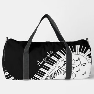 Piano Keyboard Music Design  w/ Name Duffle Bag
