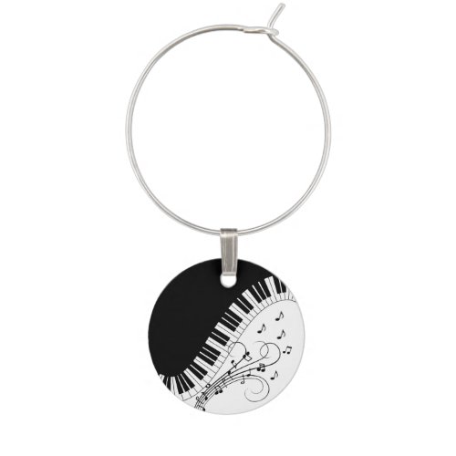 Piano Keyboard Music Design   Wine Charm