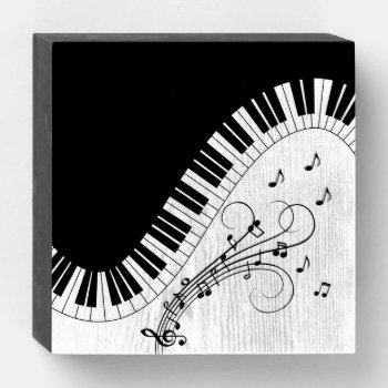 Piano Keyboard Music Design Wooden Box Sign by LwoodMusic at Zazzle