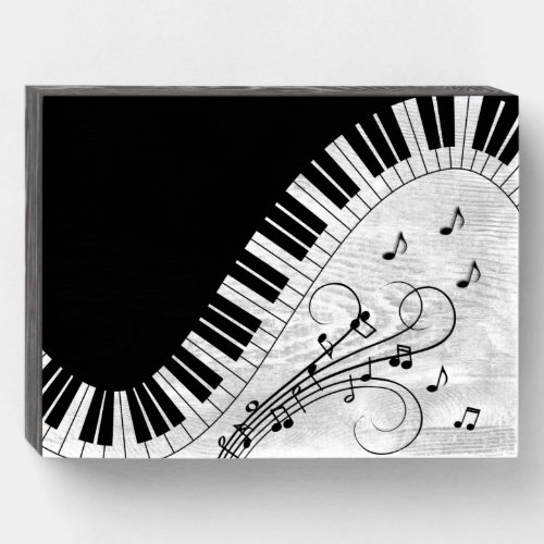 Piano Keyboard Music Design   Wooden Box Sign