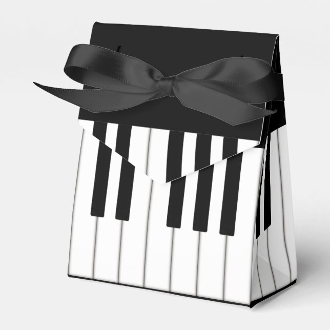 Piano Keyboard Music Event Recital Personalized  Favor Boxes (Front Side)