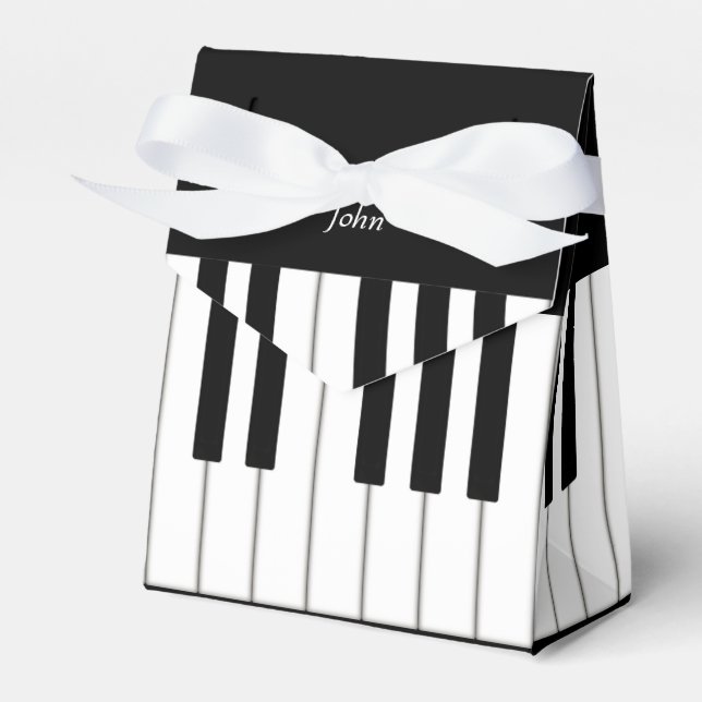Piano Keyboard Music Event Recital Personalized  Favor Boxes (Front Side)