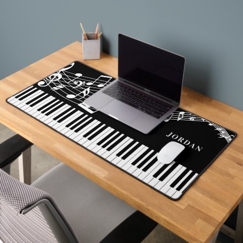 Piano Keyboard Music Notes Personalized Desk Mat
