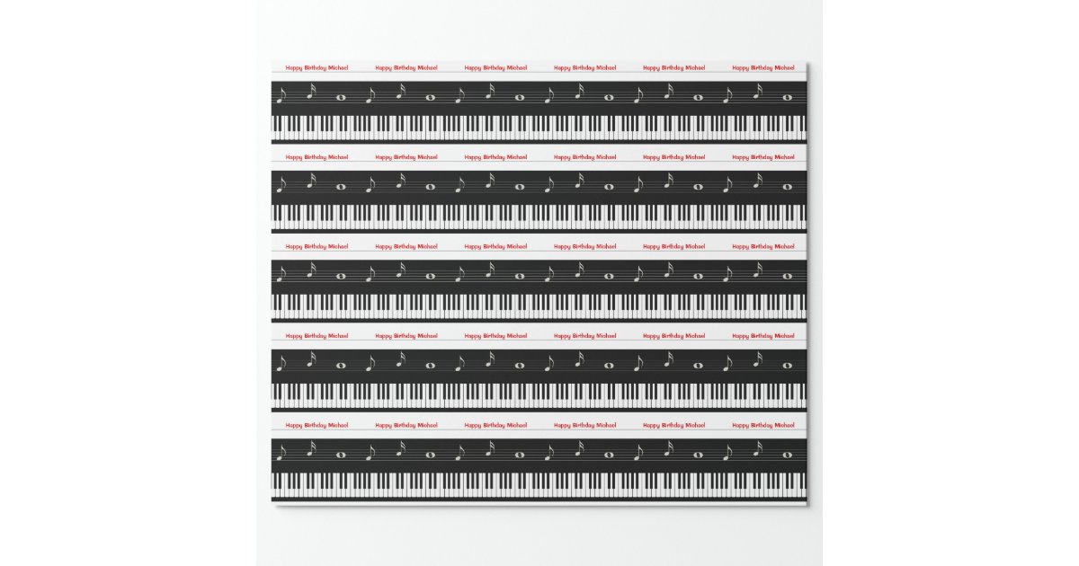 Piano Keyboard Music Notes Wrapping Paper | Zazzle