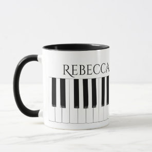 Piano Keyboard Music Personalized Two Toned Mug