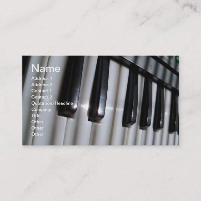 Piano Keyboard Music Profile Business Card Musical (Front)