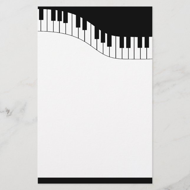 Piano Keyboard Music Stationery (Front)