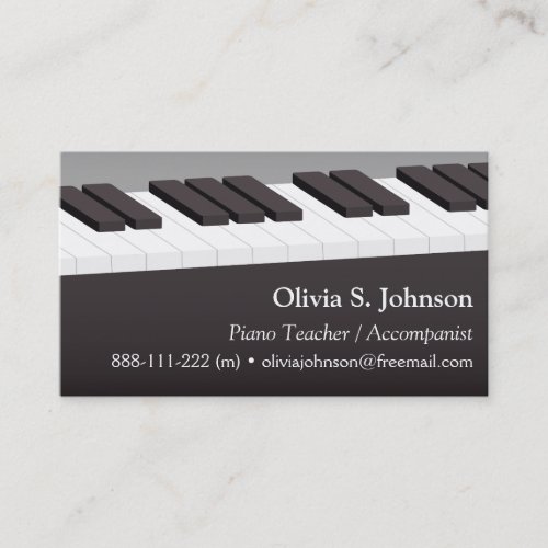 Piano Keyboard Music Teacher Business Cards