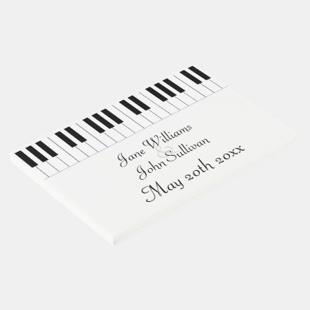 Piano Keyboard Music Themed Wedding Guestbook