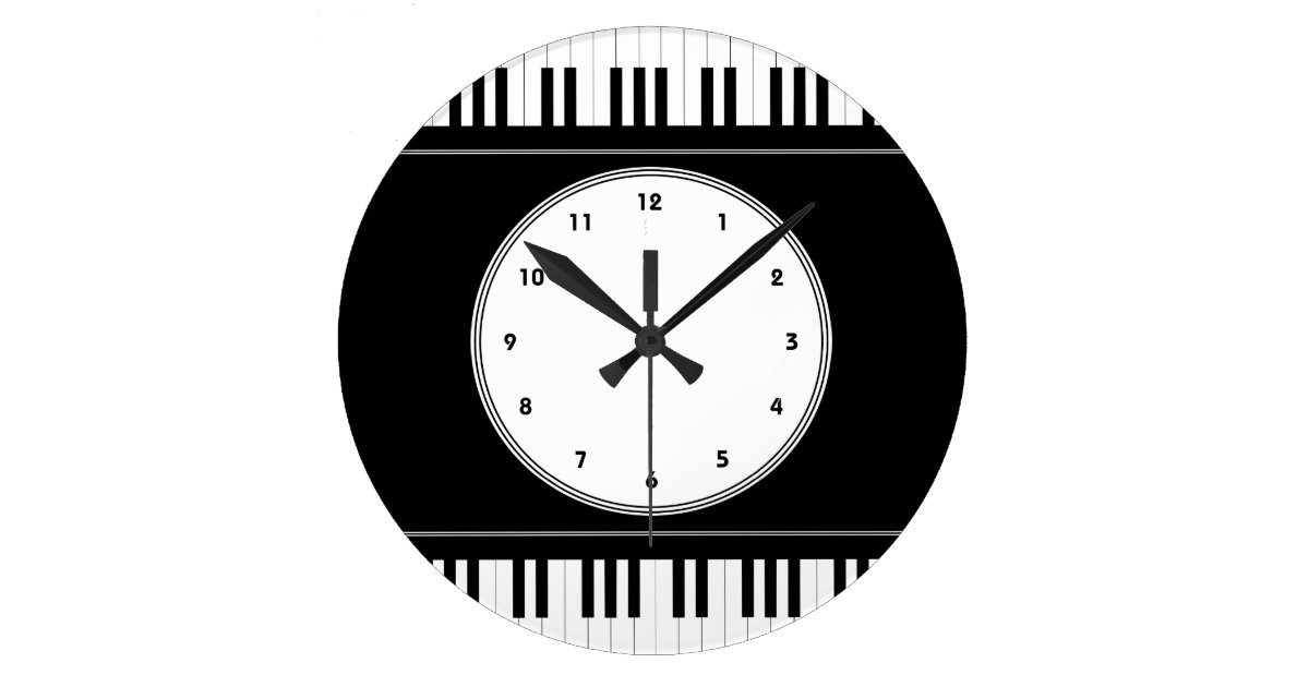 Piano keyboard music wall clock