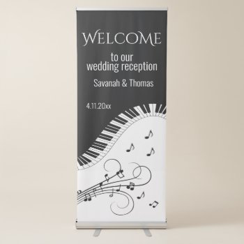 Piano Keyboard Music Wedding Gathering Retractable Banner by LwoodMusic at Zazzle