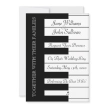 Piano Keyboard Music Wedding Invitation