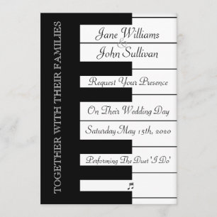 Piano Keyboard Music Wedding Invitation